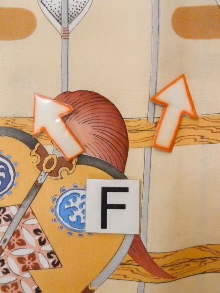 Photo30: N0611A Used Japanese   Black Kids / Silk. Cloud, Allow, Samurai helmet design  (Grade D) (30)