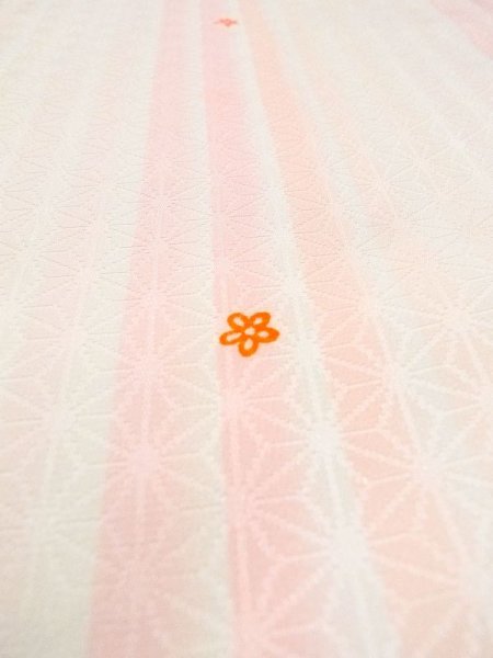 Photo8: N0611D Vintage Japanese women   White JUBAN undergarment / Synthetic. Flower, Sleeves are missing  (Grade B) (8)