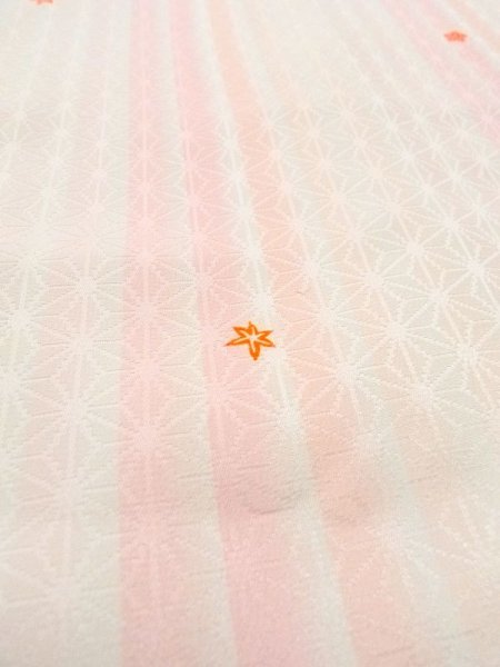Photo10: N0611D Vintage Japanese women   White JUBAN undergarment / Synthetic. Flower, Sleeves are missing  (Grade B) (10)