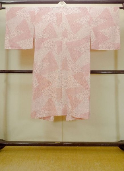 Photo2: N0611E Vintage Japanese women   White JUBAN undergarment / Synthetic. Flower   (Grade B) (2)