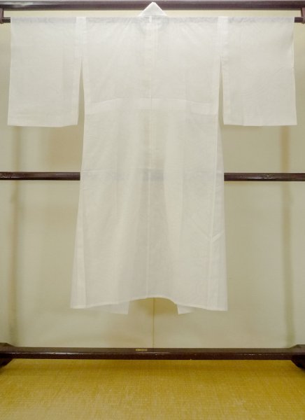 Photo2: Mint N0611F Vintage Japanese women   White JUBAN undergarment / Cotton. Cloud Rainbow design  (Grade A) (2)