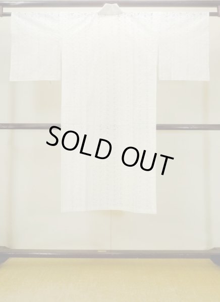 Photo2: N0611G Vintage Japanese women   White JUBAN undergarment / Cotton. Flower, Lace fabric  (Grade C) (2)