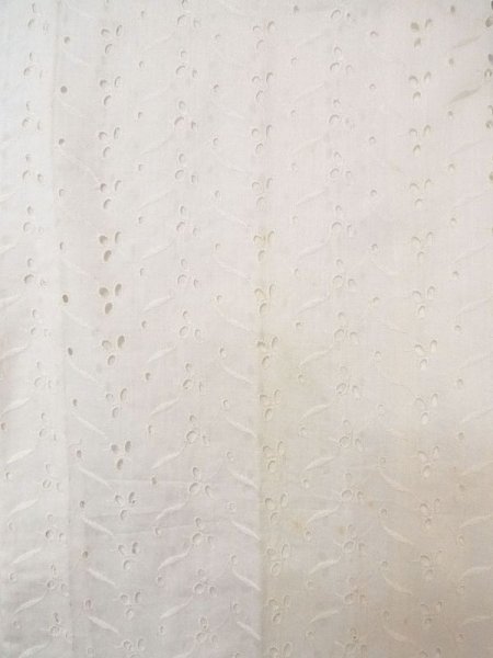 Photo3: N0611G Vintage Japanese women   White JUBAN undergarment / Cotton. Flower, Lace fabric  (Grade C) (3)