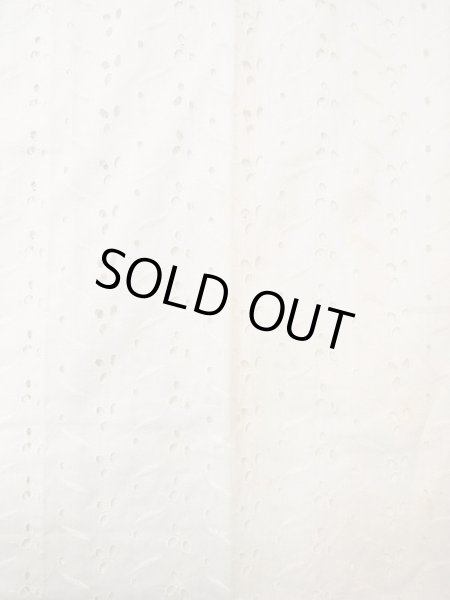 Photo4: N0611G Vintage Japanese women   White JUBAN undergarment / Cotton. Flower, Lace fabric  (Grade C) (4)