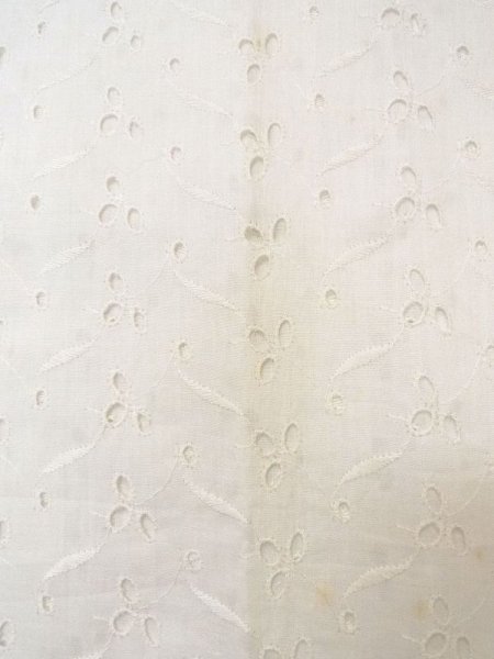 Photo5: N0611G Vintage Japanese women   White JUBAN undergarment / Cotton. Flower, Lace fabric  (Grade C) (5)