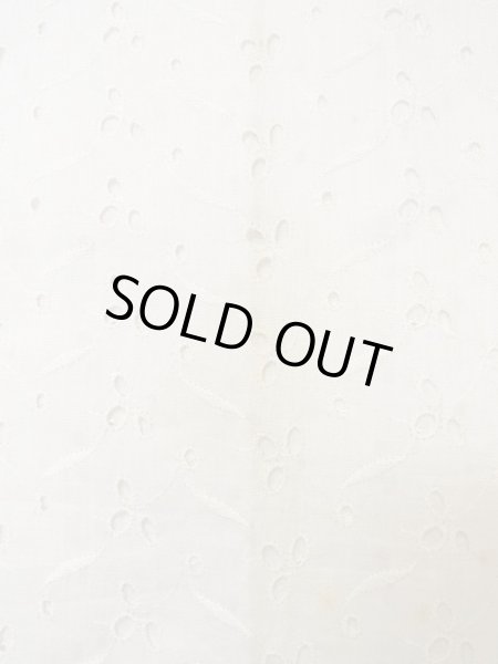 Photo5: N0611G Vintage Japanese women   White JUBAN undergarment / Cotton. Flower, Lace fabric  (Grade C) (5)