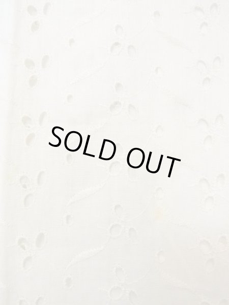 Photo6: N0611G Vintage Japanese women   White JUBAN undergarment / Cotton. Flower, Lace fabric  (Grade C) (6)