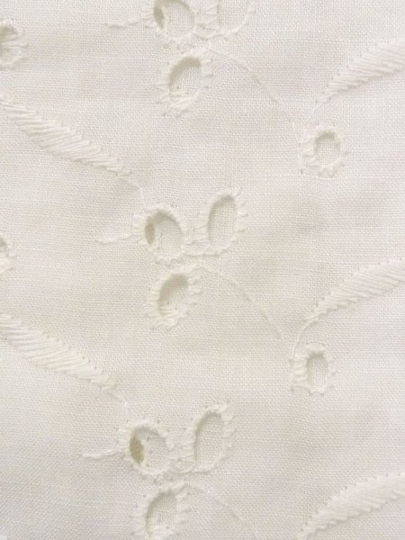 Photo7: N0611G Vintage Japanese women   White JUBAN undergarment / Cotton. Flower, Lace fabric  (Grade C) (7)