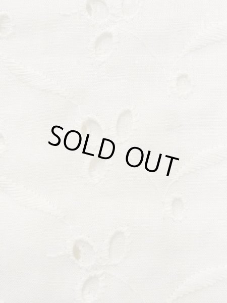 Photo7: N0611G Vintage Japanese women   White JUBAN undergarment / Cotton. Flower, Lace fabric  (Grade C) (7)