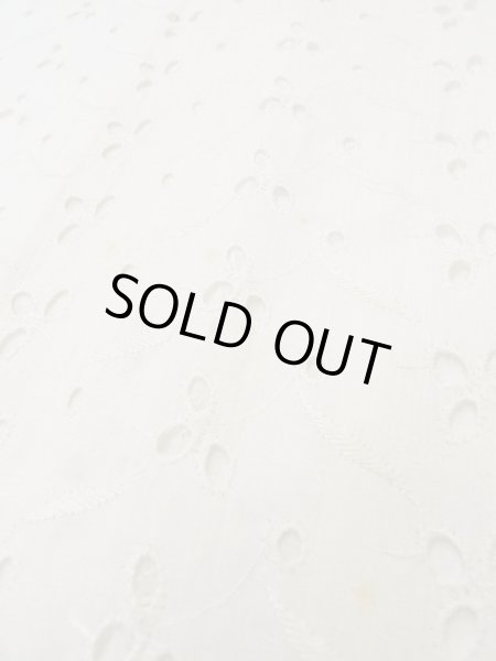 Photo8: N0611G Vintage Japanese women   White JUBAN undergarment / Cotton. Flower, Lace fabric  (Grade C) (8)