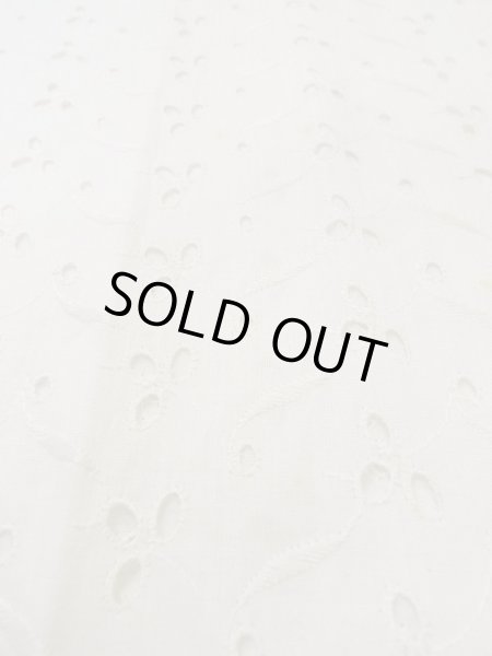 Photo9: N0611G Vintage Japanese women   White JUBAN undergarment / Cotton. Flower, Lace fabric  (Grade C) (9)