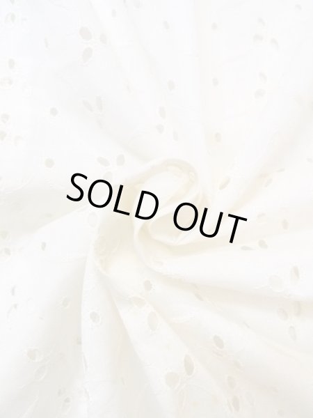 Photo11: N0611G Vintage Japanese women   White JUBAN undergarment / Cotton. Flower, Lace fabric  (Grade C) (11)