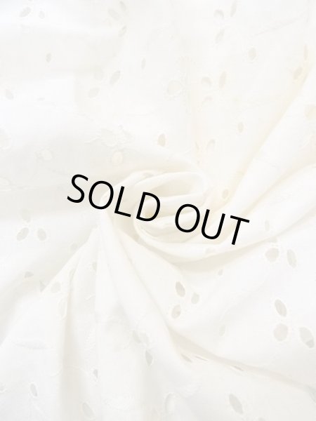 Photo12: N0611G Vintage Japanese women   White JUBAN undergarment / Cotton. Flower, Lace fabric  (Grade C) (12)