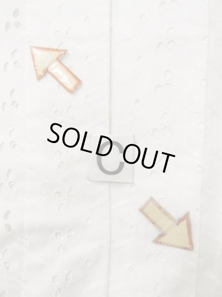 Photo16: N0611G Vintage Japanese women   White JUBAN undergarment / Cotton. Flower, Lace fabric  (Grade C) (16)