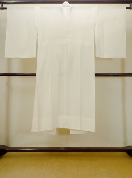 Photo2: N0611I Vintage Japanese women   Off White JUBAN undergarment / Silk. Stripes   (Grade B) (2)