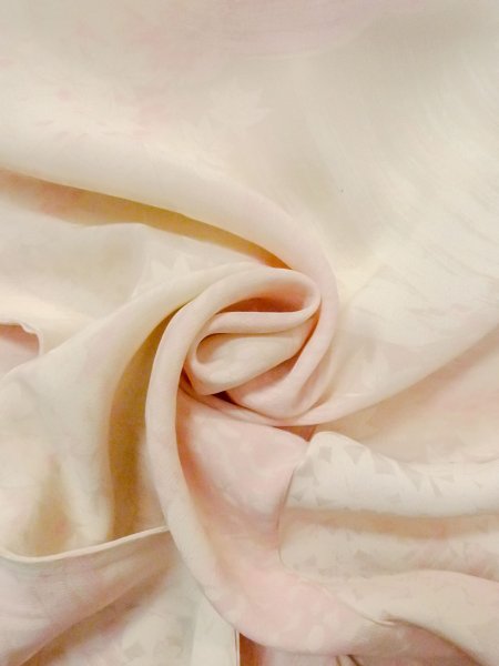 Photo12: N0611L Vintage Japanese women  Light Pink JUBAN undergarment / Silk. MOMIJI maple leaf,   (Grade C) (12)