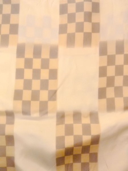 Photo4: N0611M Vintage Japanese women   Beige JUBAN undergarment / Silk. Quadrangle There is an impression of use.  (Grade C) (4)