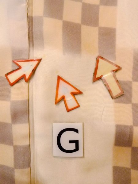 Photo20: N0611M Vintage Japanese women   Beige JUBAN undergarment / Silk. Quadrangle There is an impression of use.  (Grade C) (20)