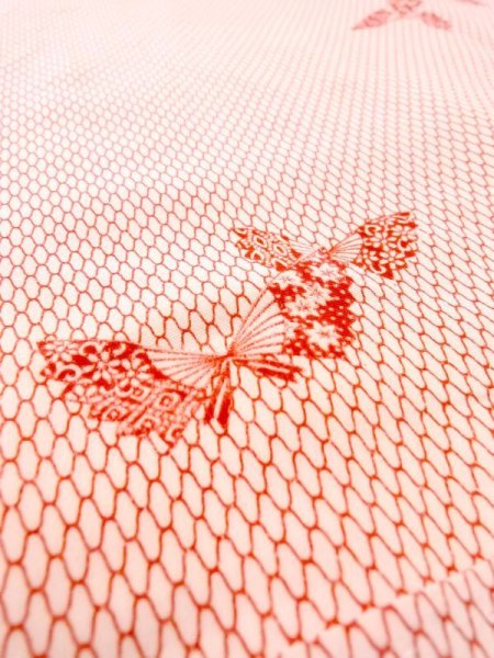 Photo8: N0611N Vintage Japanese women   Ivory JUBAN undergarment / Silk. MOMIJI maple leaf,   (Grade B) (8)