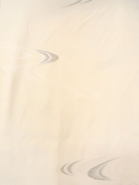 Photo3: N0611O Vintage Japanese women   Ivory JUBAN undergarment / Silk. River,   (Grade C) (3)