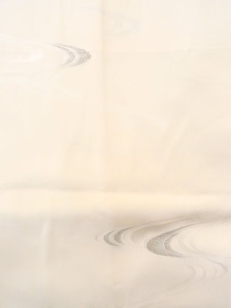 Photo4: N0611O Vintage Japanese women   Ivory JUBAN undergarment / Silk. River,   (Grade C) (4)