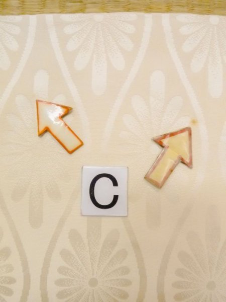 Photo16: N0611P Vintage Japanese women   Ivory JUBAN undergarment / Silk. Chrysanthemum,   (Grade C) (16)