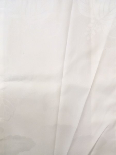 Photo4: N0611R Vintage Japanese women  Shiny White JUBAN undergarment / Synthetic. KIRI paulownia,   (Grade C) (4)