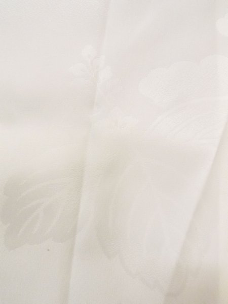 Photo5: N0611R Vintage Japanese women  Shiny White JUBAN undergarment / Synthetic. KIRI paulownia,   (Grade C) (5)