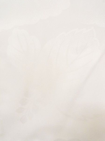 Photo6: N0611R Vintage Japanese women  Shiny White JUBAN undergarment / Synthetic. KIRI paulownia,   (Grade C) (6)