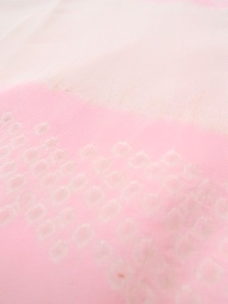 Photo10: N0611U Vintage Japanese women  Pale Pink JUBAN undergarment / Silk. Chrysanthemum,   (Grade C) (10)