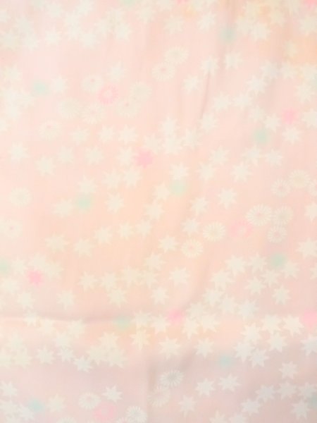 Photo4: N0611W Vintage Japanese women  Pale Pink JUBAN undergarment / Silk. Chrysanthemum,   (Grade D) (4)