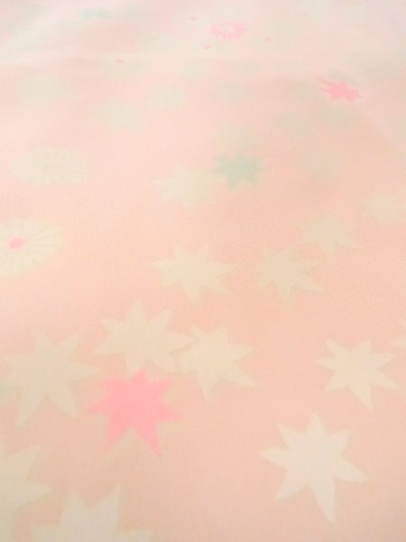 Photo8: N0611W Vintage Japanese women  Pale Pink JUBAN undergarment / Silk. Chrysanthemum,   (Grade D) (8)