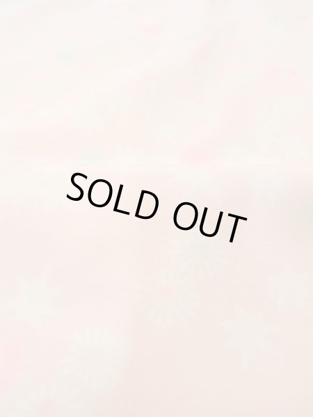 Photo10: N0611W Vintage Japanese women  Pale Pink JUBAN undergarment / Silk. Chrysanthemum,   (Grade D) (10)