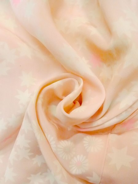 Photo11: N0611W Vintage Japanese women  Pale Pink JUBAN undergarment / Silk. Chrysanthemum,   (Grade D) (11)