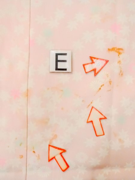 Photo18: N0611W Vintage Japanese women  Pale Pink JUBAN undergarment / Silk. Chrysanthemum,   (Grade D) (18)