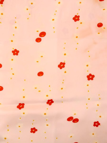 Photo4: N0611X Vintage Japanese women  Pale Pink JUBAN undergarment / Silk. Flower   (Grade C) (4)
