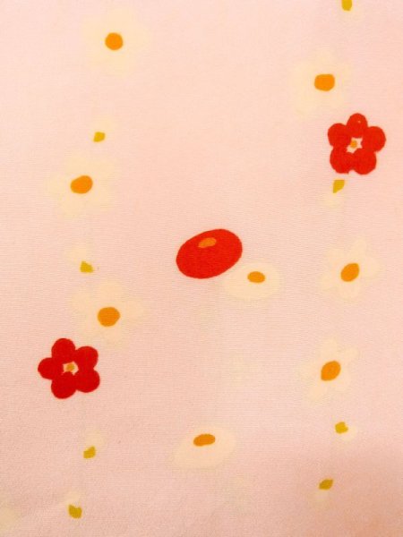 Photo7: N0611X Vintage Japanese women  Pale Pink JUBAN undergarment / Silk. Flower   (Grade C) (7)