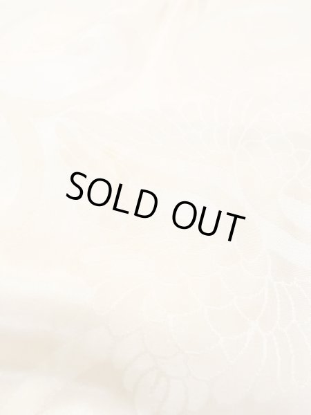 Photo8: N0612C Vintage Japanese women  Shiny Ivory JUBAN undergarment / Silk. Arabesque vine,   (Grade D) (8)