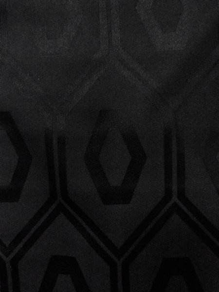Photo3: Mint N0624C Vintage Japanese Kimono   Black Cutting cloth Tortoise-shell pattern(Hexagonal pattern) Silk. (Grade A) (3)
