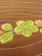 Photo6: N0624F Vintage Japanese Kimono   Brown Cutting cloth Flower Silk. (Grade B) (6)