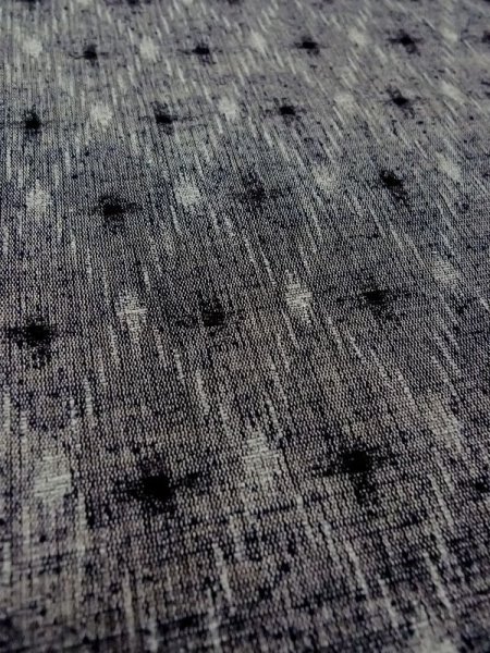 Photo10: Mint N0624G Vintage Japanese Kimono   Gray Cutting cloth Lozenges Silk. (Grade A) (10)