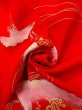 Photo11: N0624L Vintage Japanese Kimono   Red Cutting cloth Peony Silk. (Grade C) (11)