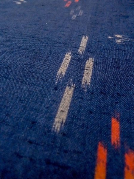 Photo9: N0624Q Vintage Japanese Kimono   Navy Blue Cutting cloth Line Wool. (Grade D) (9)