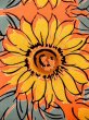 Photo4: N0624R Vintage Japanese Kimono   Orange Cutting cloth Flower Cotton. (Grade B) (4)