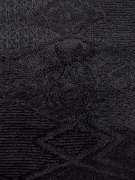 Photo3: N0624V Vintage Japanese Kimono   Black Cutting cloth  Silk. (Grade B) (3)