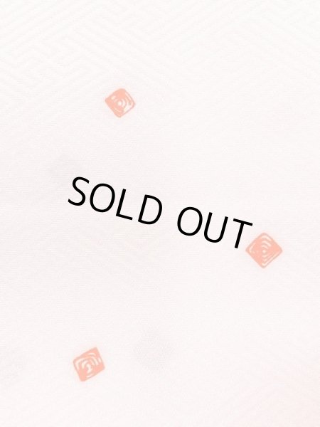 Photo4: N0624X Vintage Japanese Kimono  Pale Pink Cutting cloth Quadrangle Silk. (Grade B) (4)