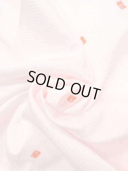 Photo10: N0624X Vintage Japanese Kimono  Pale Pink Cutting cloth Quadrangle Silk. (Grade B) (10)