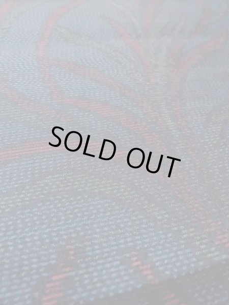 Photo7: N0625B Vintage Japanese Kimono   Indigo Blue Cutting cloth Leaf Silk. (Grade B) (7)