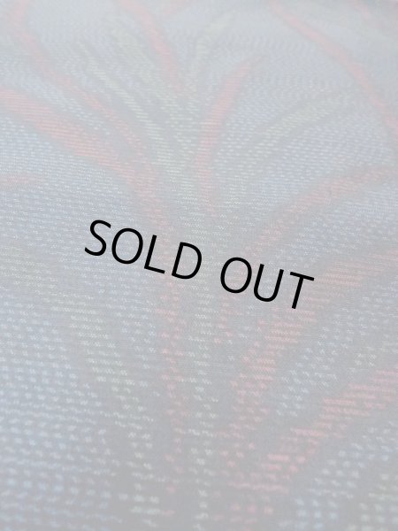 Photo8: N0625B Vintage Japanese Kimono   Indigo Blue Cutting cloth Leaf Silk. (Grade B) (8)