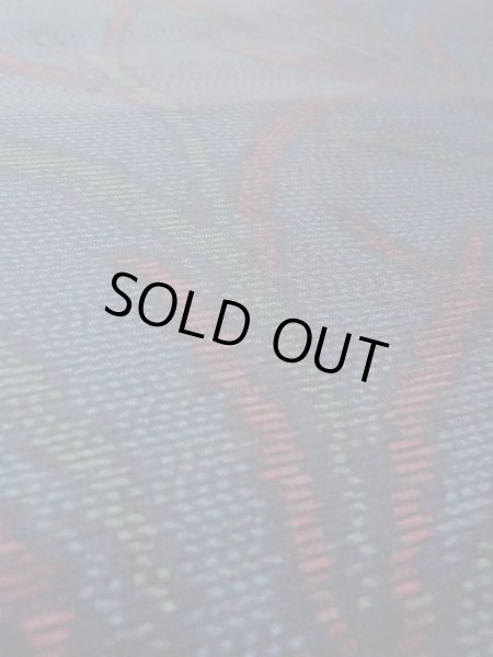 Photo9: N0625B Vintage Japanese Kimono   Indigo Blue Cutting cloth Leaf Silk. (Grade B) (9)